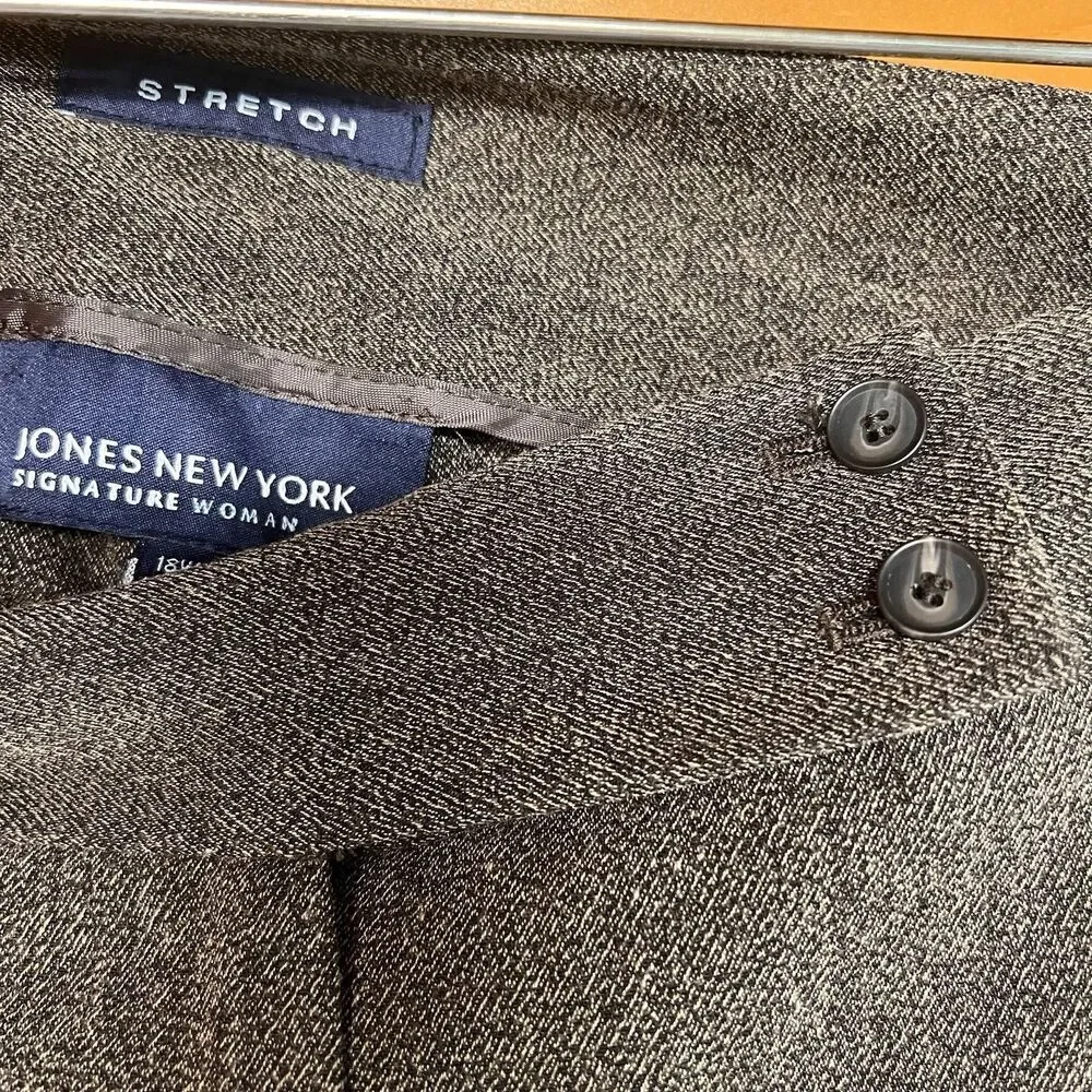 $119 Jones New York Vintage Signature Stretch Brown/ Charente Dress Pants 18W